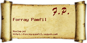 Forray Pamfil névjegykártya